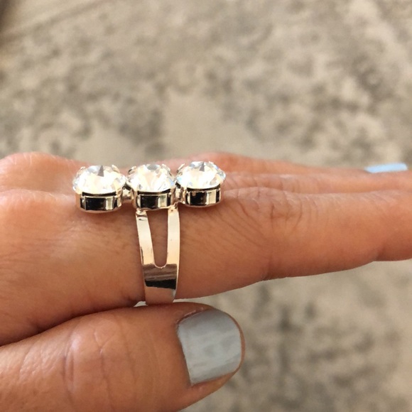 Crystal Silver Statement Ring - Picture 8 of 11
